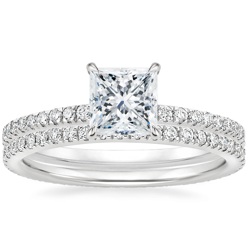 18K White Gold Luxe Viviana Diamond Ring 1 3 ct. tw. with Ballad Eternity Diamond Ring 1 3 ct. tw